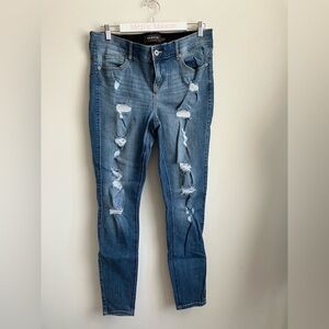 Torrid Ripped Blue Skinny Jeans